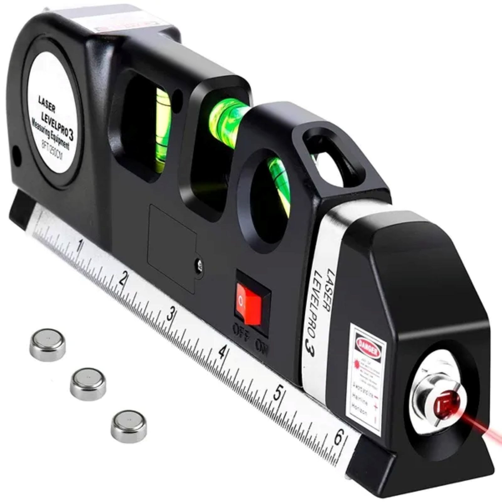 Esogoal Multipurpose Laser Level Measure Line 8Ft+ Measurement Tape Ruler
